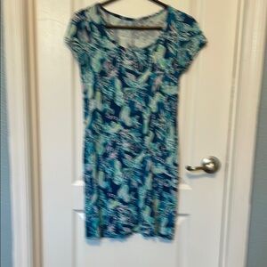 Lilly Pulitzer Blue and Green Floral Dress